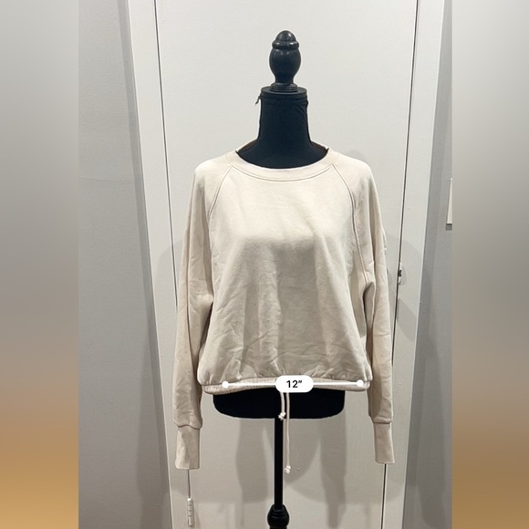 HM cream crop sweater with draw string waist - Picture 3 of 9
